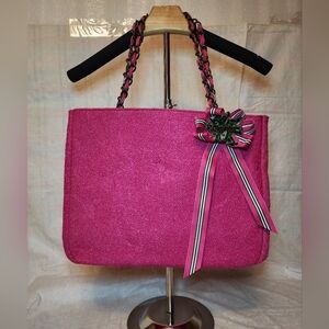 Goldie Limited Edition Y2K Pink Barbie Pink Tweed Tote Handbag Purse